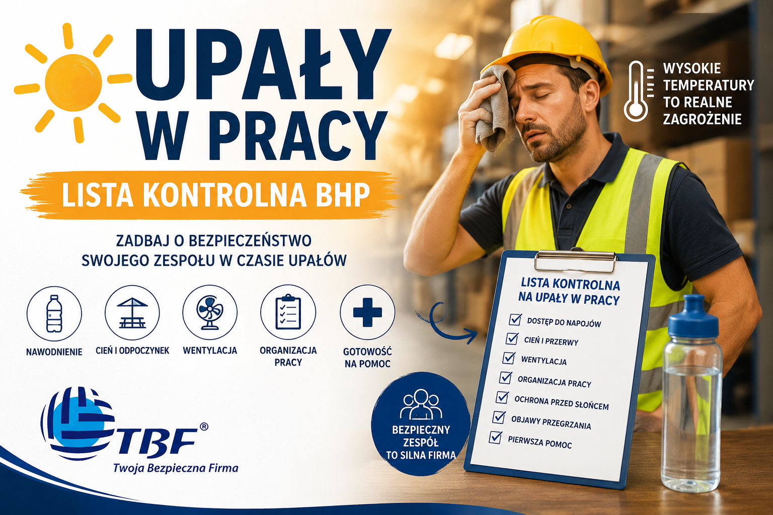 upały w pracy – lista kontrolna BHP TBF